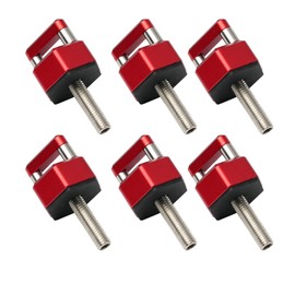 Red Billet Aluminum Hard Top Quick Removal Fastener Thumb Screw, Integrated D Ring, Compatible with Jeep Wrangler JK 2007-2018, JL 2018-2022 & Gladiator JT 6PCS