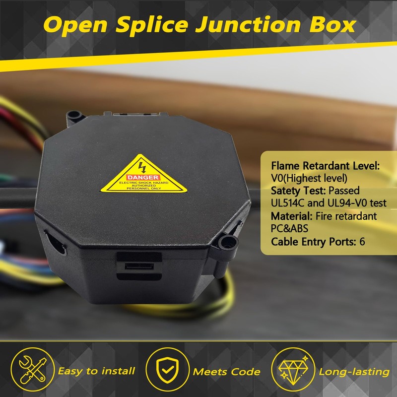 MIARALA Black Open Splice Junction Box (2 Pack), Splice Box