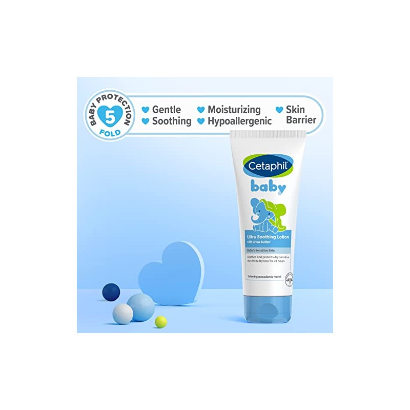Cetaphil Loción ultra calmante para bebé con manteca de karité,