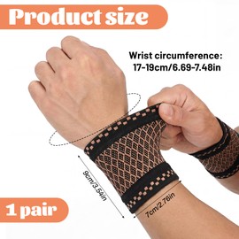 Neyauo 2 Pcs Wrist Compression Sleeve, Wrist Brace Elastic Soft Wrists Wrap