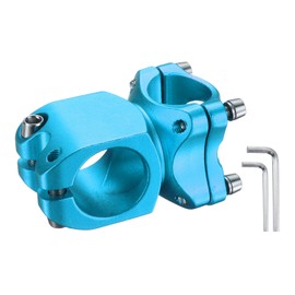 HARFINGTON 25.4mm Bike Stem 7 Degree 38mm Aluminum Alloy Bicycle Handlebar Stem with Hex Wrench for Mountain Road Bike BMX MTB Cycling, Sand Lake Blue