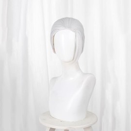 Taro Sakamoto Cosplay Wig, All Back Wig, Bun Hair Accessories, Men's Wig, Heat Resistant, Wig, Long Massage, Handsome Long, Bangs, Anime (Silver)