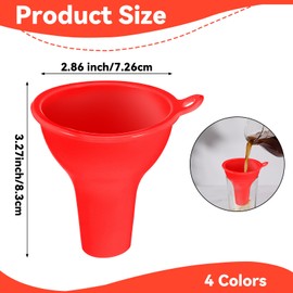 ElevateTech 4Pcs Funnels for Kitchen Use Filling Bottles Silicone Funnel Wide Mouth Funnel Multi Color Flexible Condiment Funnel Kitchen Gadgets Accessories for Filling Water Bottle Liquid Transfer