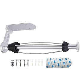 Drilled or Self Adhesive for Kitchen BathroomWall Mounted Paper Towel Holder with Damping Effect for Kitchen Bathroom Living Room and Toilet,SUS304 Stainless Steel Material(Silver)