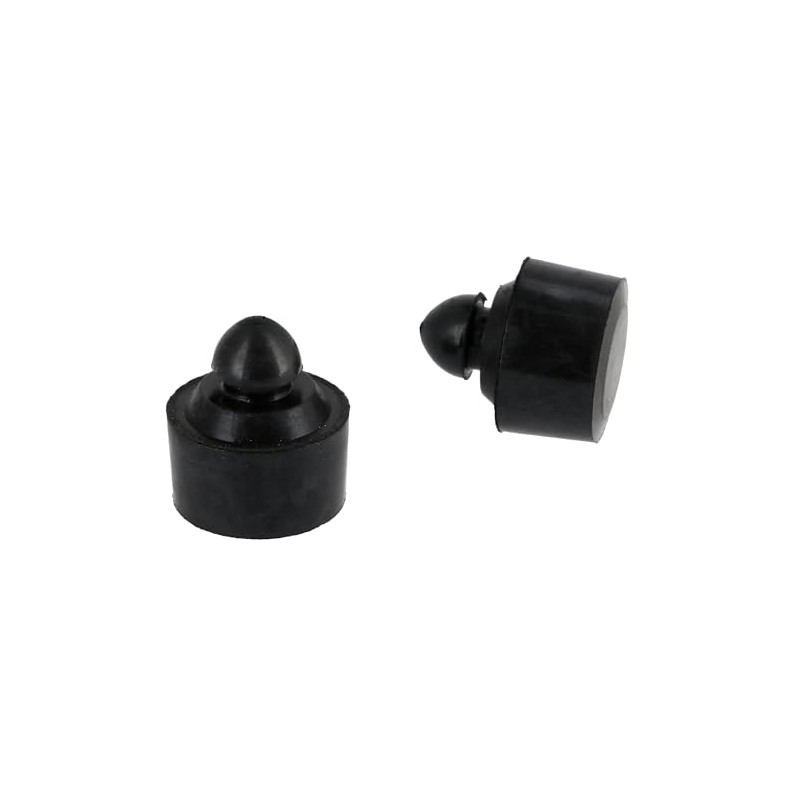 Set of 2 rubber buffers (mushroom rubber) black for bench