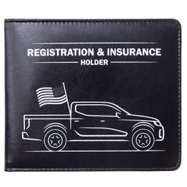 CANOPUS Car Registration & Insurance Holder with Magnetic Closure, Vehicle Document Organizer, Auto Glove Box Wallet, Includes 2 EZ Pass Strip Sets – Truck