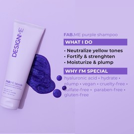 Fab.ME Blonde Fortifying Purple Shampoo by DESIGNME | Toning Purple Shampoo for Blonde Hair | Sulfate Free Blonde Shampoo for Color Treated Hair | Blonde Toner for Brassy Hair (250ml)