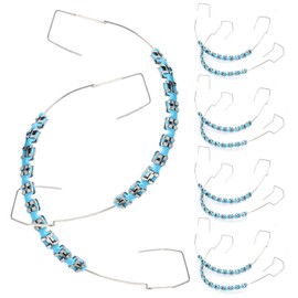 5 Pair of Temporary Tooth Decoration, Teeth Retainer Practical Brackets para Dientes Sturdy Retenedores de Dientes Ortodoncia Props for Dental Students to Practice (Blue)