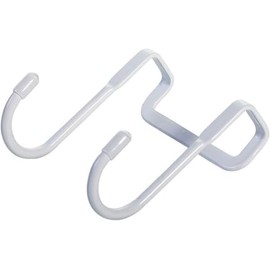 Pchnfei White Multiple Use Narrow Door Hook Over Cabinet Drawer Double Hooks for Kitchen, Bathroom, Closet, Over-The-Door Hooks