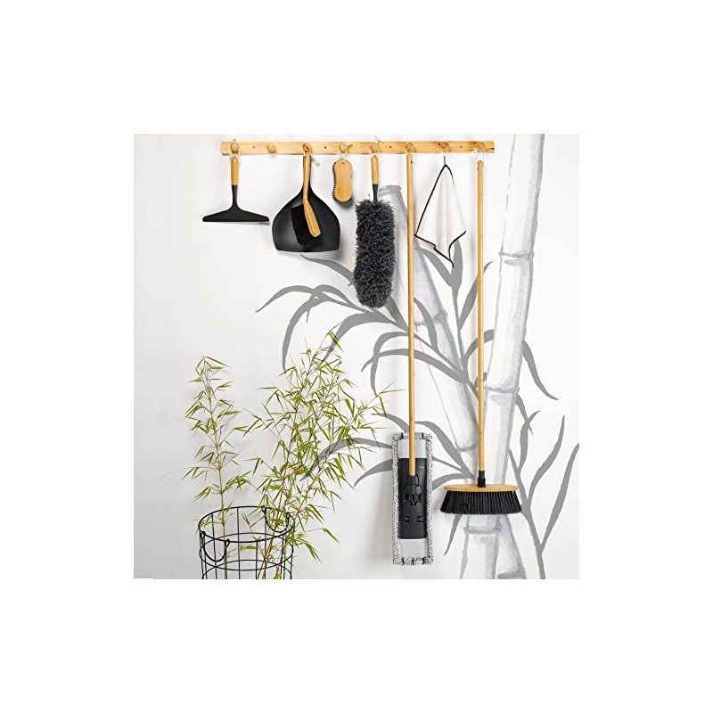 Recycled Plastic Window Squeegee with Bamboo Handle 25cm Charcoal Grey