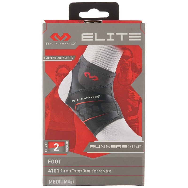 McDavid MD4101-01-34R Runners Therapy Plantar Fasciitis Sleeve, Black, Large, Right