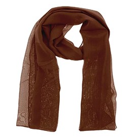 WESTEND CHOICE Ladies Chiffon Scarves Women Plain Neck Wrap Scarf Large Headscarf Girls Headwrap Sheer Wrap women's scarves & wraps 180x70 cm (Brown)