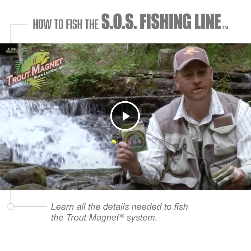 Leland's Lures Trout Magnet S.O.S. Fishing Line, Fishing Equipment and