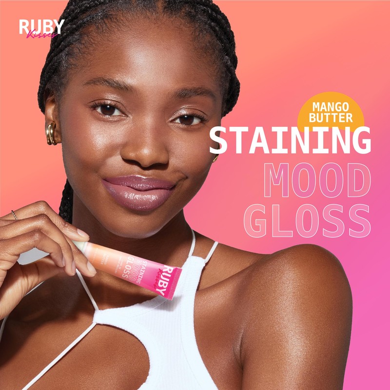 Ruby Kisses pH Lip Gloss, Pink Tinted Lip Balm Stain,