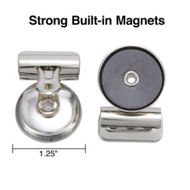 Staples Magnetic Bulldog Clips, 1 1/4" Width, 3/8" Capacity, 18/Pk