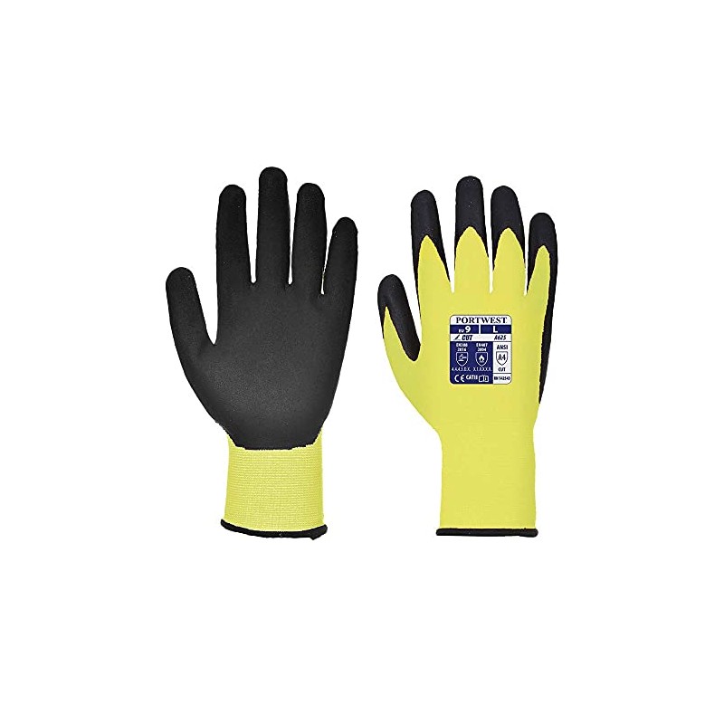 Portwest A625Y8RM Vis-Tex5 Cut Resistant Glove, Regular, Size: Medium, Yellow