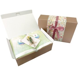 Imabari Towel Certified Original Gift Set, Pre-wrapped, Bath Towel, Made in Japan, 23.6 x 47.2 inches (60 x 120 cm), 100% Cotton, Gift Boxed, Wrapping Paper, Mini Bouquet Included, Home Celebration,