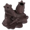 Incense Burner Red Porcelain Dragonfly Shape Backflow Smoke Waterfall Sandalwood