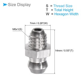 CoCud 201 Stainless Steel Straight Grease Fitting, | M6x1mm Metric | Hydraulic Grease Nipple - (Applications: for Replacing Missing or Broken Oil Fitting), 5-Pieces