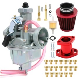 VM22 26 mm Carburettor Kit for Mikuni Performance Predator 212cc GX160 GX200 CT200U 196cc KT196 Pit Dirt Bike Mini Bike with 38 mm Air Filter Inlet Mainfold Idle Adjuster Screw Mix Screw Kit