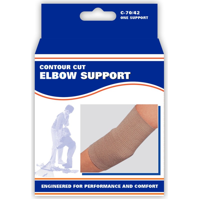 CHAMPION Elbow Support Contour Cut Bandage Elastic Knit, Beige, Small