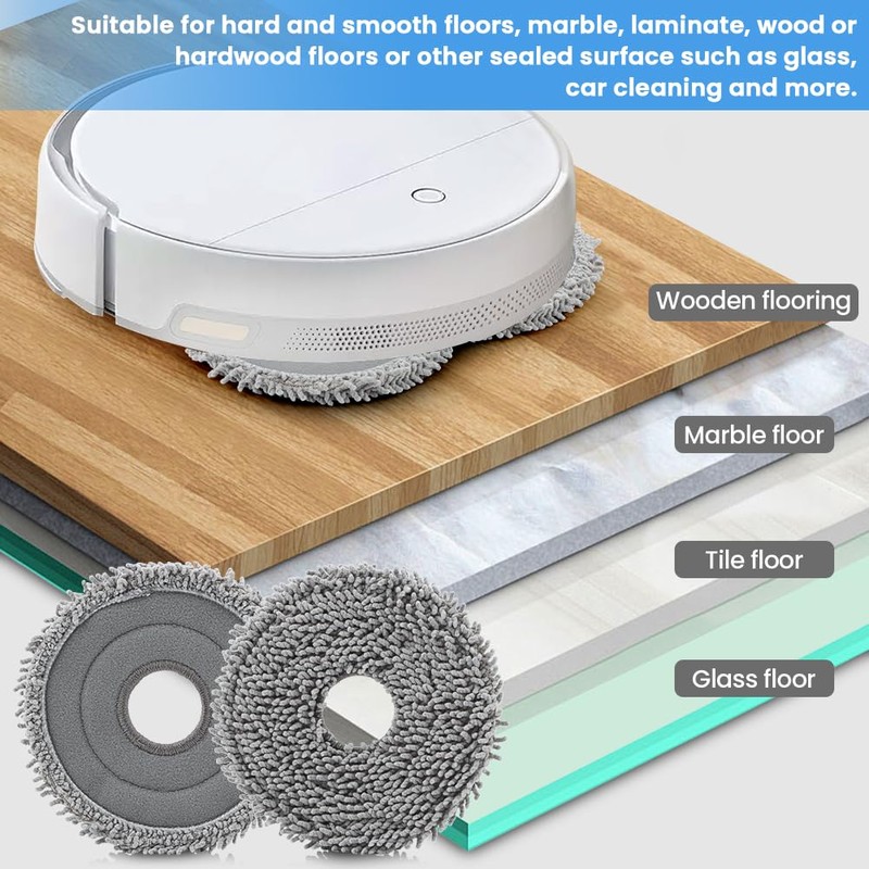 Restynic 8 Pack Mop Pads for Roborock Q Revo Series,