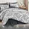 WONGS BEDDING Comforter Set Queen, 8 Pieces Black Gray Floral