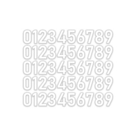 Numbers Decal Stickers for Cars Laptop Skateboard Wall Decor UV Resistant (White, 4''in)