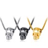 FILOBOKO Men Stainless Steel Skull Pendant Necklace Personality Necklace for