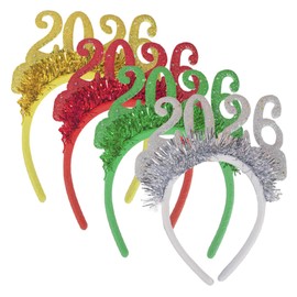 Kisangel 4pcs New Year Headband: 2026 New Year Party Hair Hoop Sequin Hairband Glitter Holiday Hair Accessories - for Festive Celebrations Parties