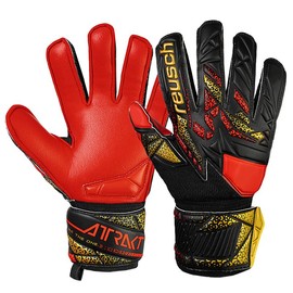 Roish reusch Attract Silver Junior JR Soccer Keeper Gloves Keite 25SS (5562215-7075) (7075) Black/Gold, 5 Sizes