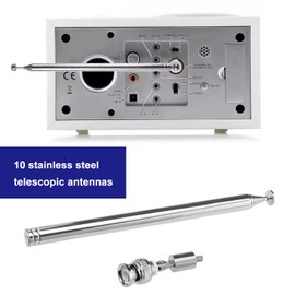 The Lord of the Tools 10 Sections Stainless Steel Telescopic Antenna BNC Male Connector Telescopic Antenna for Digital Scanners Communication Receivers CB Radios