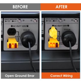 Dreyoo Neutral Ground Bonding Plug for Portable Inverter Generator, Grounding Plug Surge Protector Generator with Floating Neutral on RV, Motorhome, Camper for Open Ground Error(Yellow,1 Pack)