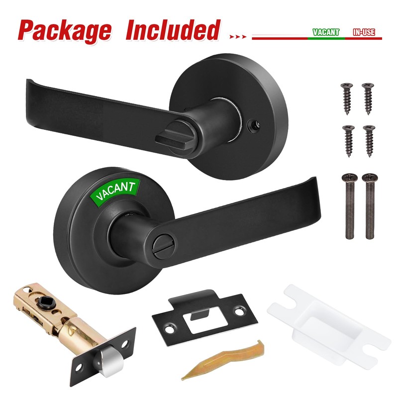 Aglehome Bathroom Indicator Privacy Door Lock, Vacant Occupied Bathroom Lock,