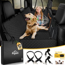 Angooni XL Dog Backseat Extender for Trucks - Hard Bottom 400lbs Load, Heavy-Duty Backseat Dog Hammock, Non-Slip & Waterproof Dog Seat Cover for F150, RAM1500, Silverado
