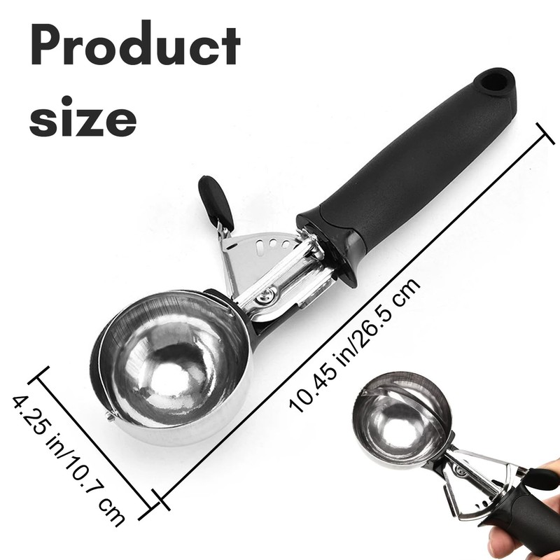 Stainless Steel Ice Cream Scoop Fruit Scoop – Ergonomic Handle,