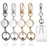 ID Card Holder Pack of 4 Key Fob Extendable Retractable