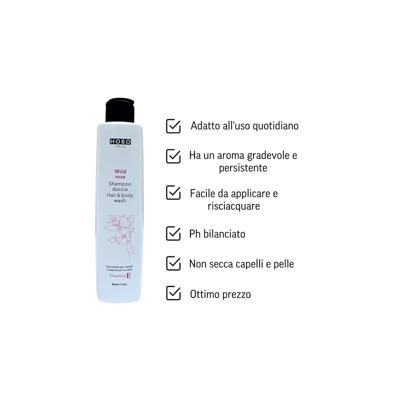 Shower Shampoo Hair & Body Wash (Wild Rose)