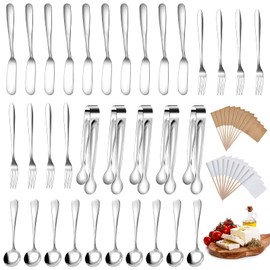 Elesunory 55 Pcs Cheese Butter Spreader Knives Set, Charcuterie Accessories, Stainless Steel Spreader Knives Charcuterie Boards Accessories, Charcuterie Utensils for Butter, Cheese, Jam