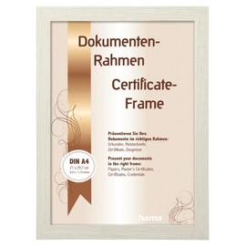Hama Picture Frame "Waves" 21 x 29.7 cm (Wooden Frame, Photo Frame, Document Frame, Portrait Format, Landscape Format, for Hanging, Standing, Shatterproof, Stand, Hanging Device, DIN A4, 21 x 29.7 cm)