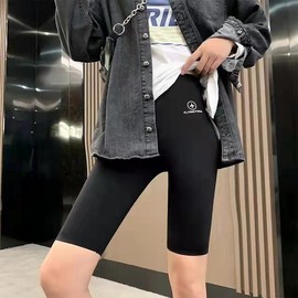 Women's Petite Summer Cycling & Yoga Shorts - High-Waist Butt-Lifting Shark Regular Black+XXL 5ea