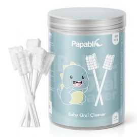 Papablic Limpiador de lengua para bebé, limpiador de encías con mango de papel para bebés y bebés de 0 a 2 años