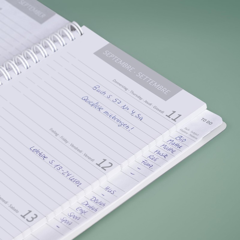 BRUNNEN School Diary '25/'26 "Grey Marble" | A5, Plastic