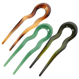 Mikinona 2sets Elegant and Fashionable Hair Forks u Shaped Hair Pins French Hair Pins for Thick Hair Decorative Hair Sticks Styling 3pcs*2