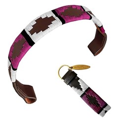 CARLOS DIAZ Designer Genuine Leather Waxed Embroidered Gaucho Polo Horse Bridle Headband (Small Horse 15 Inches)