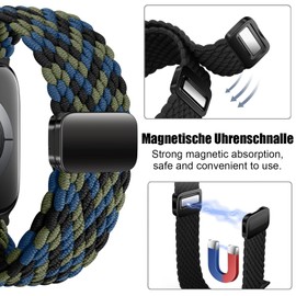 MroTech Compatible with Watch Series 10 Strap 42 mm 41 mm 40 mm 38 mm Braided Sport Nylon Strap with Magnetic Clasp for Watch Ultra SE Series 10 9 8 7 6 5 4 3 2 1 (42/41/40/38 Blue Camouflage)