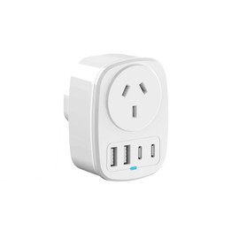 Lylilidy AU to EU Travel Adapter 2PCS, Autralia to European Travel Plug with 4 USB Ports(2 USB C), Europe Ground Outlet for AUS to Germany Spain France Bali Greece Netherlands Turkey Iceland, Type E/F