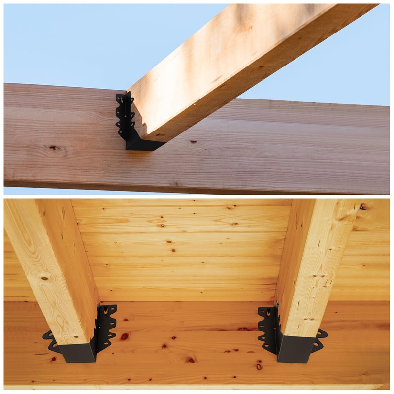 24PCS 2x8 Joist Hanger,Hurricane Ties,Black Powder Coating Joist Brackets for