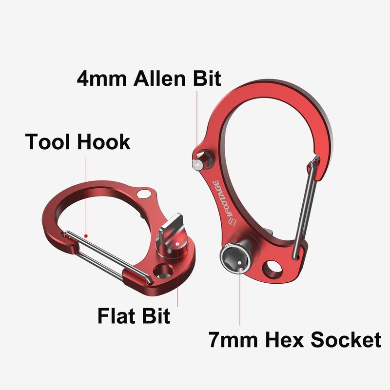 IFOOTAGE Red Tool Hook,4mm Hex Wrench,Handy 7mm Hex Socket,for Camera