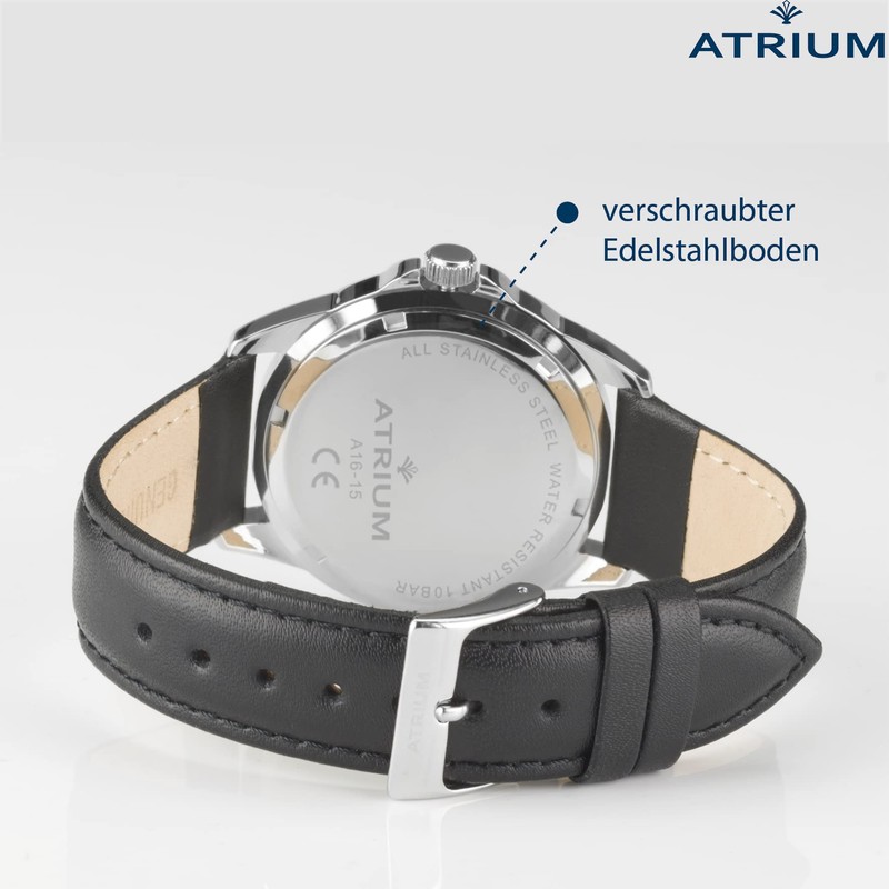 Atrium Mens Ultra Clear Silver Luminous Hands Date Quartz Watch